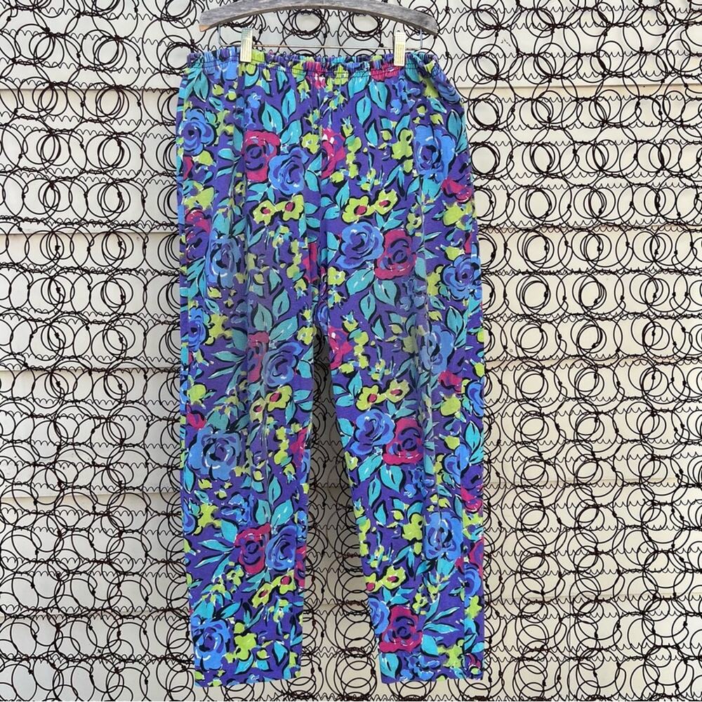 Vintage 90s floral T-shirt cotton material double take lounge pants